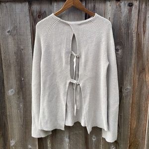 Helmet lang cashmere open back sweater